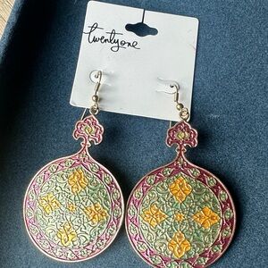 Twenty Vibrant Green and Gold Earrings